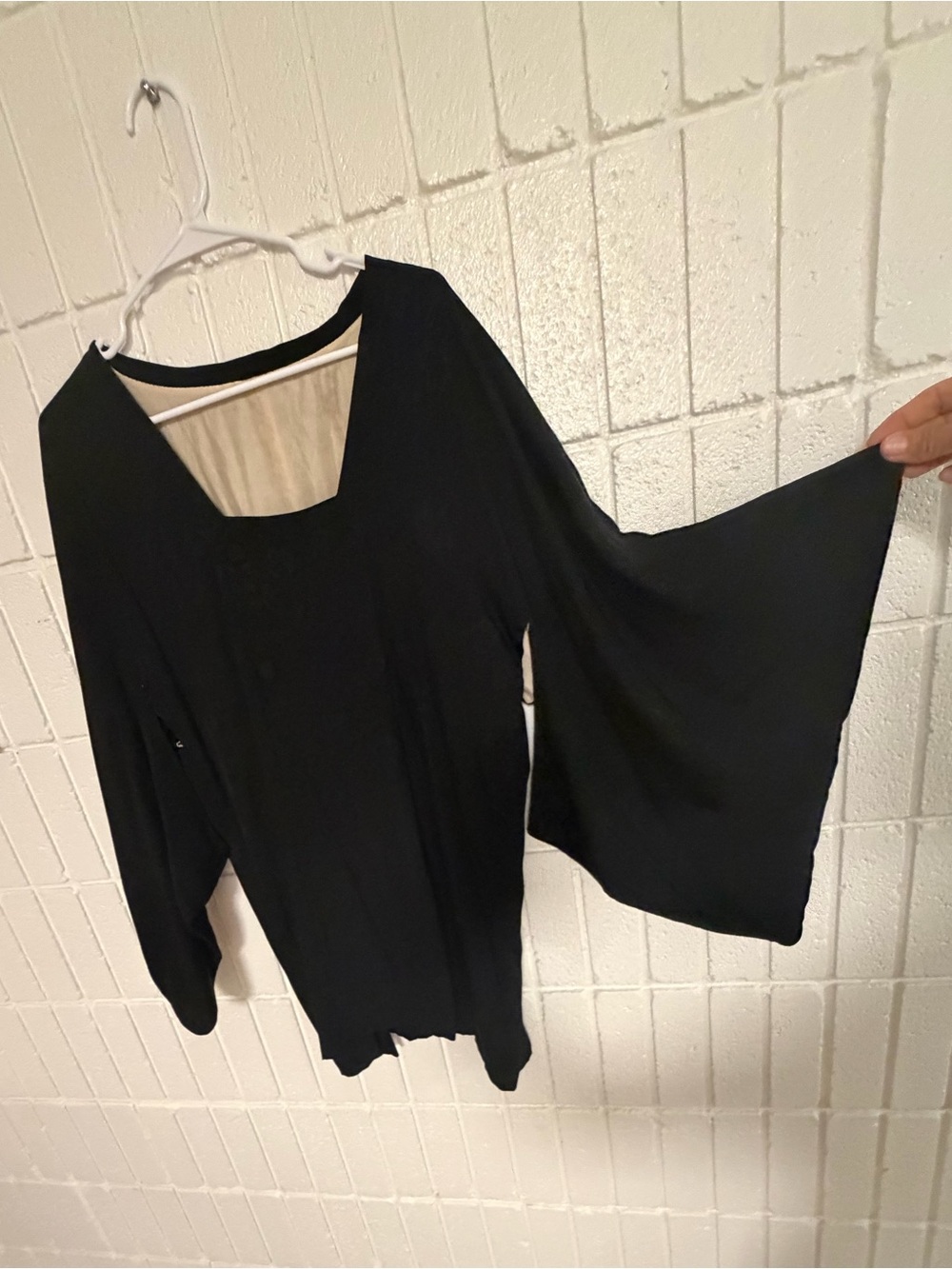 Vintage black silk short kimono.